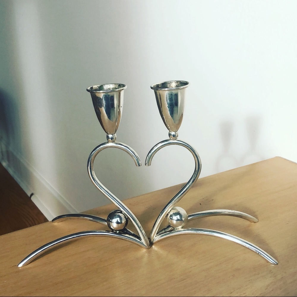 Taxco Signed Sterling Candle Sticks